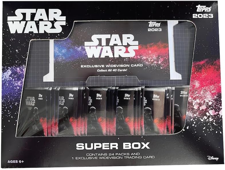 2023 Topps Star Wars Flagship Super Hobby Box 24 Packs + 1 Exclusive Widevision Trading Card