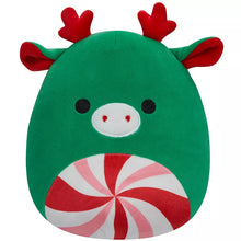 Load image into Gallery viewer, Squishmallows Zumir the Green Moose with Peppermint Swirl Belly 12&quot; 2023 Christmas Edition Stuffed Plush
