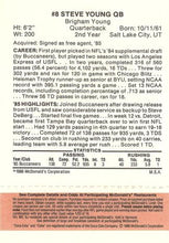 Load image into Gallery viewer, 1986 McDonald&#39;s Bryce Young  RC #8 Tampa Bay Buccaneers
