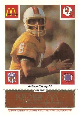 1986 McDonald's Bryce Young  RC #8 Tampa Bay Buccaneers