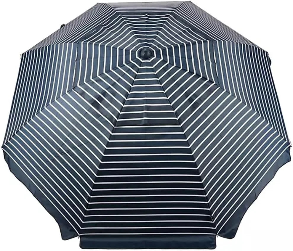 Tommy Bahama 7.5' Black Strip Beach Umbrella