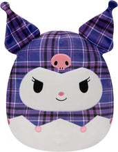 Load image into Gallery viewer, Squishmallows Purple Plaid Kuromi 6.5&quot; 2023 Sanrio Winter Collection Stuffed Plush
