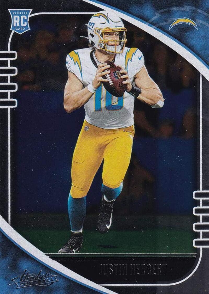 Justin Herbert 2020 Panini Absolute #167 Rookie Card Los Angeles Chargers