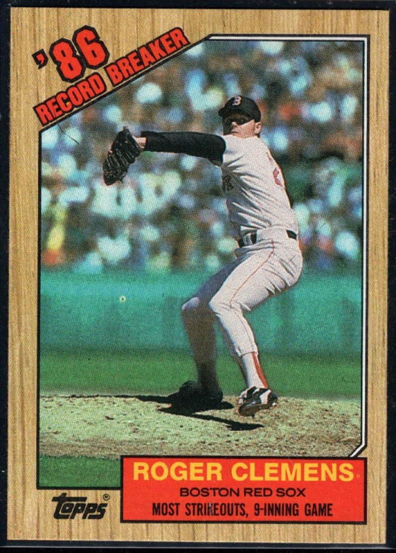 1987 Topps Roger Clemens #1 Boston Red Sox