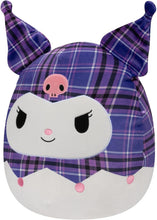 Load image into Gallery viewer, Squishmallows Purple Plaid Kuromi 6.5&quot; 2023 Sanrio Winter Collection Stuffed Plush
