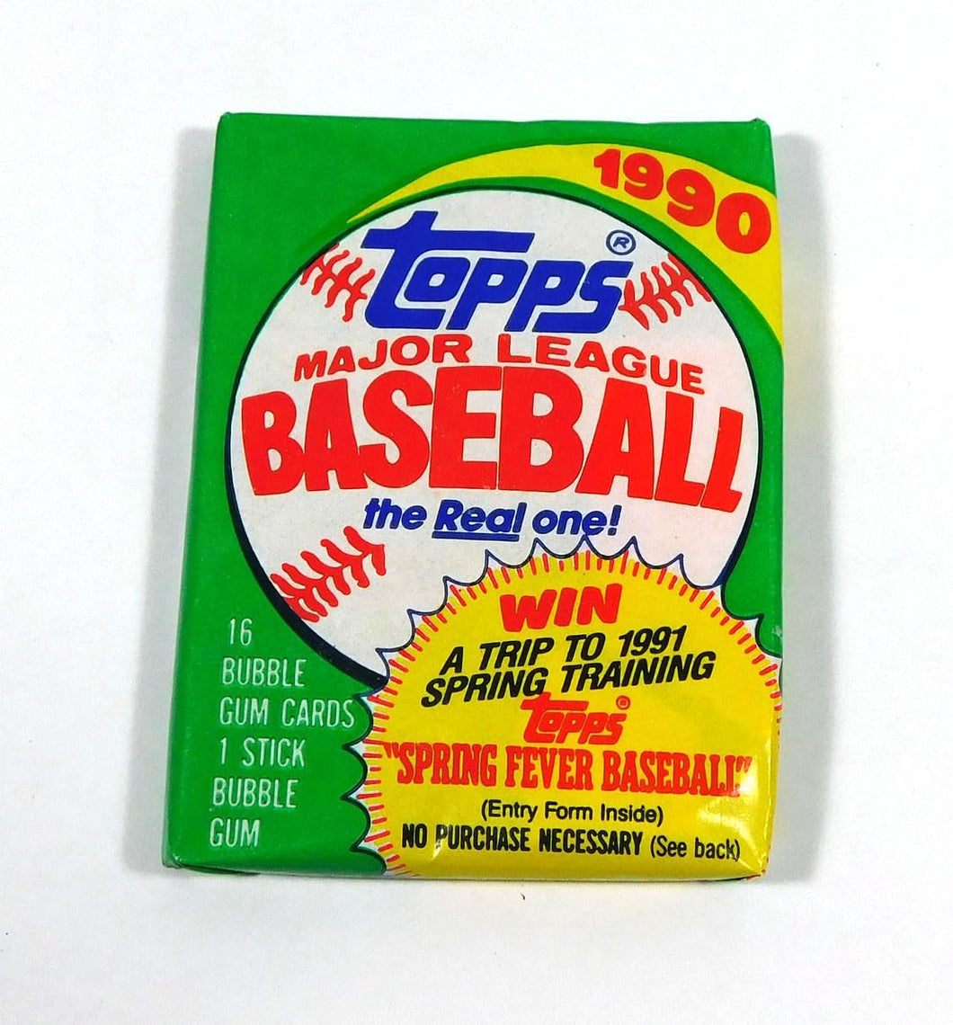 1990 Topps Major League Baseball Pack: The Real One! - 16 Bubble Gum Cards