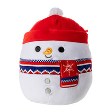 Load image into Gallery viewer, Squishmallows Manny the Snowman Wearing a Beanie and Scarf 7.5&quot; 2023 Christmas Edition Stuffed Plush
