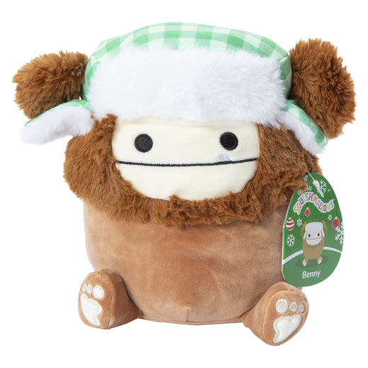 Squishmallows Benny the Bigfoot Wearing Winter Hat 7.5
