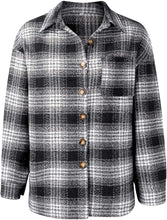 Load image into Gallery viewer, Flannel Shirt for Women Oversized Long Sleeve Button Down Plaid Shirt Loose Fit Casual Coat with Pockets
