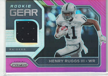 Load image into Gallery viewer, 2020 Panini Prizm HENRY RUGGS III RC Pink ROOKIE GEAR PATCH PRIZM Raiders
