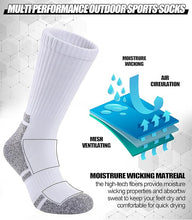 Load image into Gallery viewer, Womens Socks Athletic Hiking Running Walking Thick Cushioned Compression Crew Socks 5 Pairs
