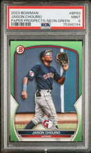 Load image into Gallery viewer, 2023 Bowman Jaison Chourio #BP-83 Green Paper Parallel 189/399 Guardians Prospect
