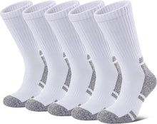 Load image into Gallery viewer, Womens Socks Athletic Hiking Running Walking Thick Cushioned Compression Crew Socks 5 Pairs
