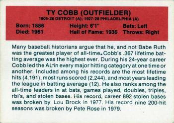 1987 Hygrade All-Time Greats Ty Cobb Promo Red Back ISA 4 VG-EX