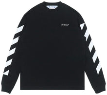 将图片加载到图库查看器，OFF-WHITE Diagonal Helvetica Long Sleeve T-Shirt Black/White Size Medium
