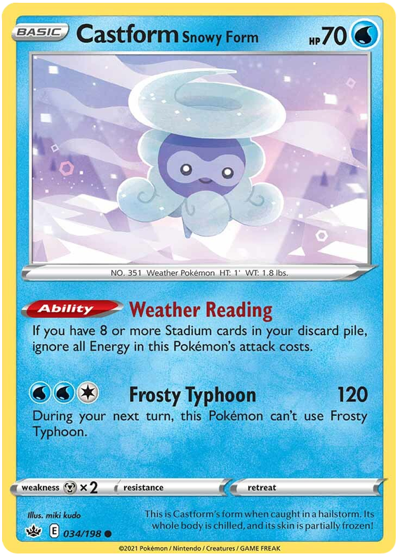 Sword and Shield Chilling Reign 034  Castform Snowy Form