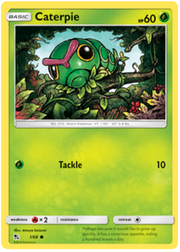 Sun and Moon Hidden Fates - 001 Caterpie