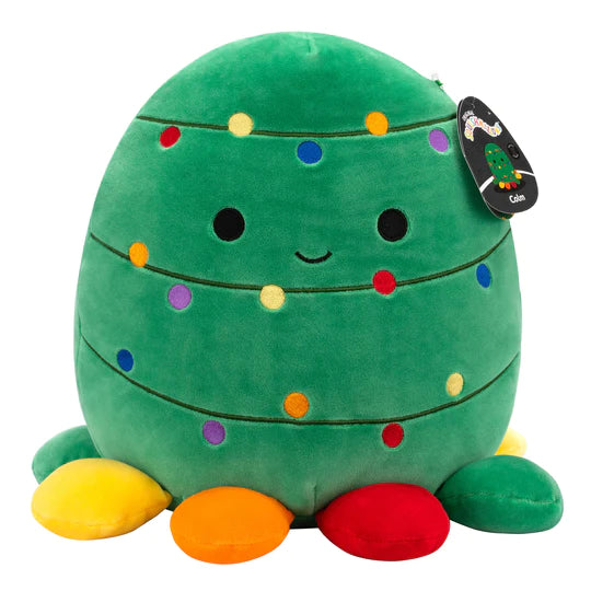 Squishmallows Colm Green Octopus With String Lights And Multicolored Tentacles 12