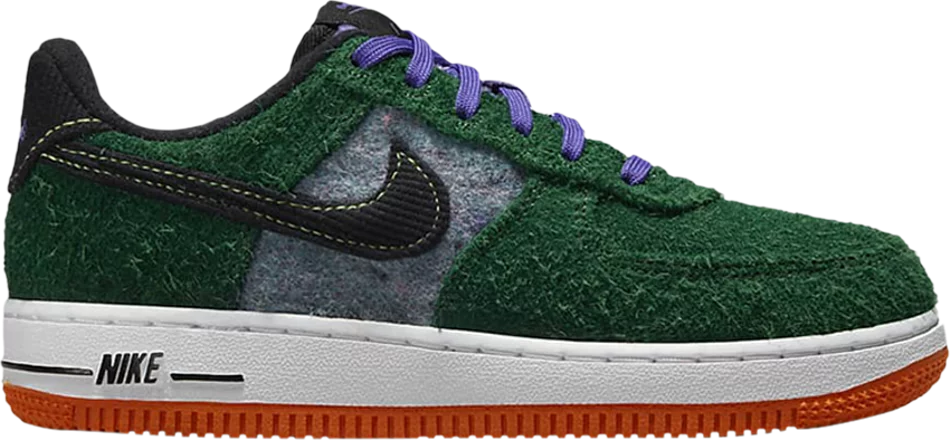 NIKE AIR FORCE 1 HALLOWEEN SHAGGY GREEN SIZE 3Y NEW