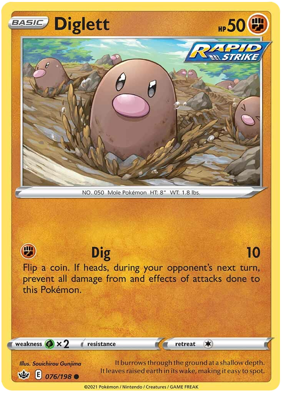 Sword and Shield Chilling Reign 076  Diglett
