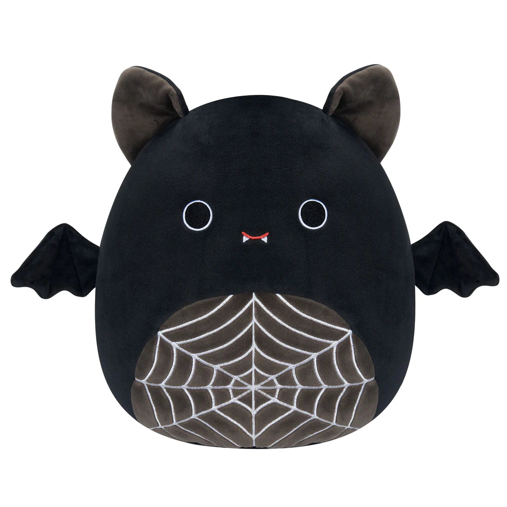 Squishmallow Emily Black Bat With Spiderweb Belly 12