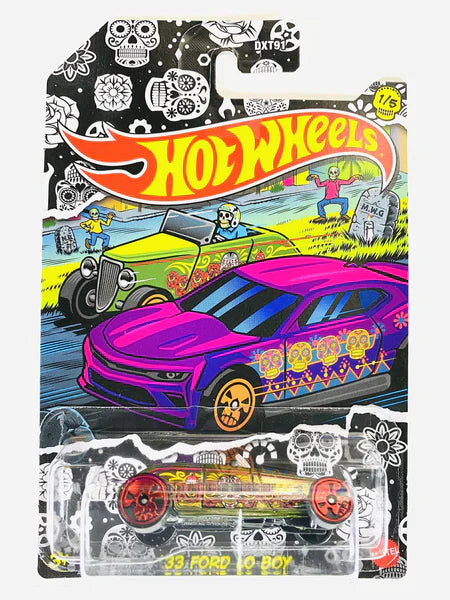 Hot Wheels '33 Ford Lo Boy Green Halloween Day of The Dead Dia de Los Muertos