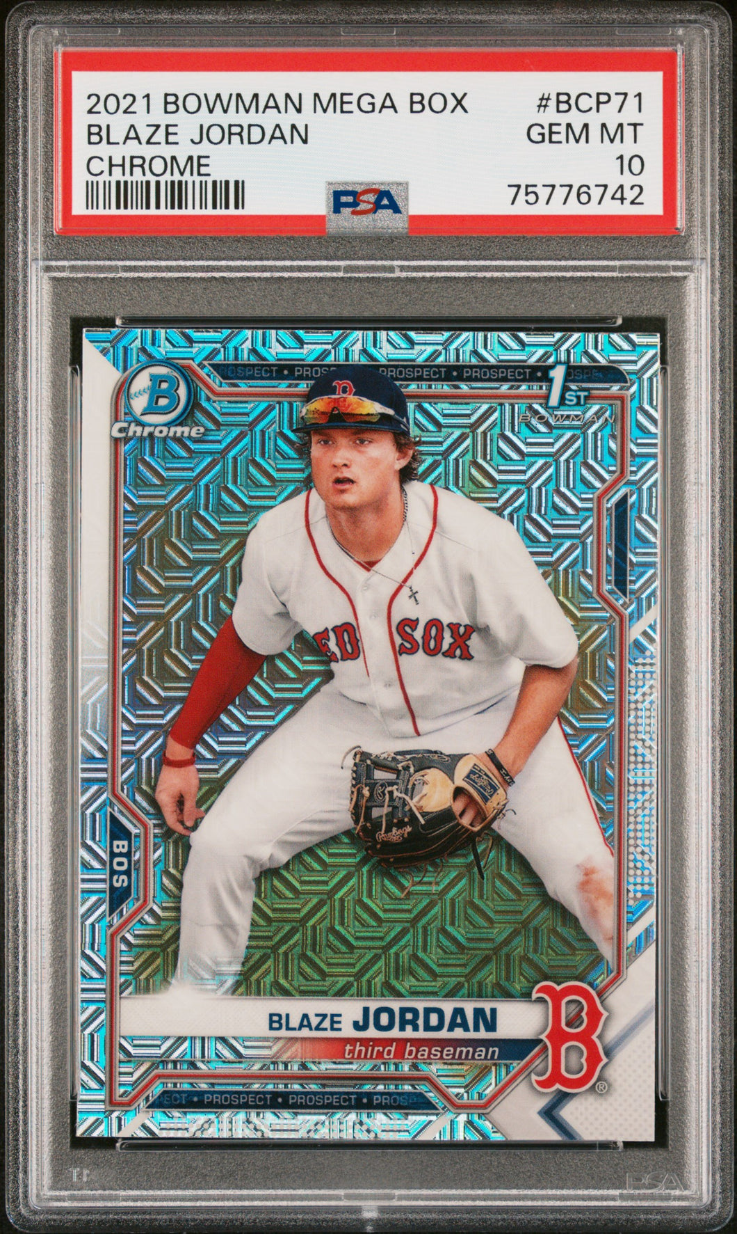 Blaze Jordan 2021 Bowman Mega Box Chrome #BCP71 Boston Red Sox PSA 10 GEM Mint