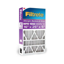 Load image into Gallery viewer, Filtrete 16x25x5 HVAC Furnace Air Filter, MPR 1550 MERV 12, Ultra Allergen Reduction
