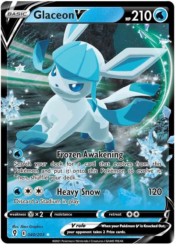 Sword and Shield Evolving Skies 040  Glaceon V