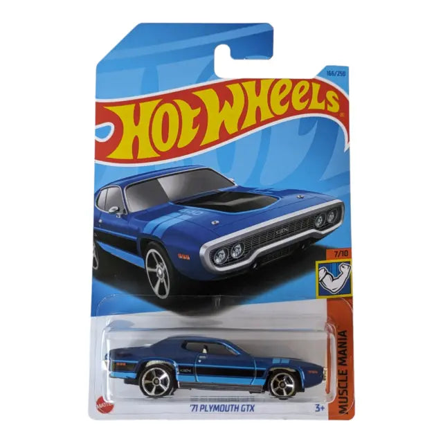 2023 Hot Wheels '71 Plymouth GTX Muscle Mania 7/10, 166/250 (Blue)