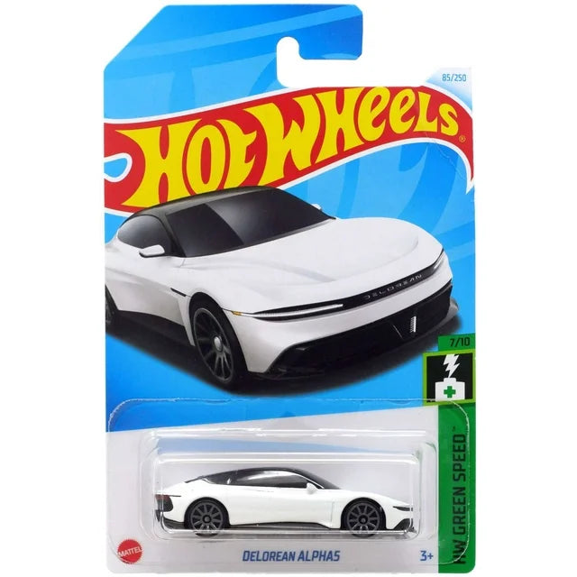 2024 Hot Wheels DeLorean Alpha5 HW Green Speed New in Mainline 7/10, 85/250