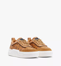 Load image into Gallery viewer, MCM SKYWARD PLATFORM COGNAC SNEAKER Size 8W / 38EU DS OG ALL
