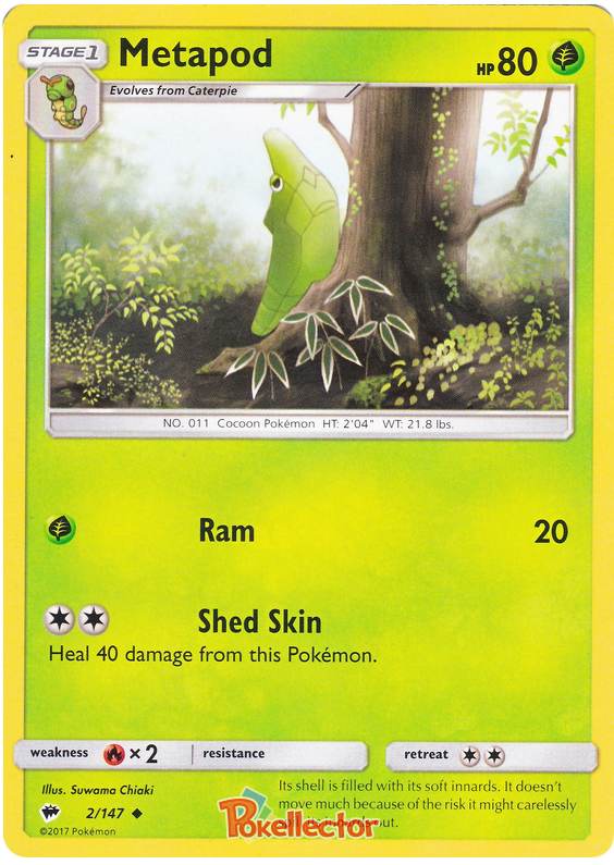 Sun and Moon Burning Shadows - 002 Metapod