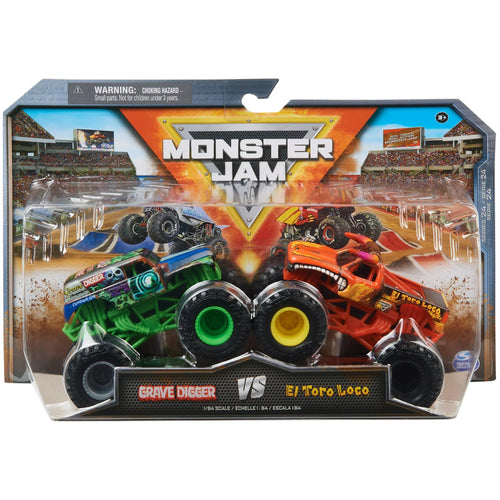 Monster Jam Grave Digger Vs. El Toro Loco - 1:64 Scale Monster Trucks - walk-of-famesports