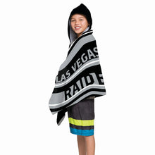 Load image into Gallery viewer, Las Vegas Raiders Juvy Hooded Towel 22&quot;x51&quot;
