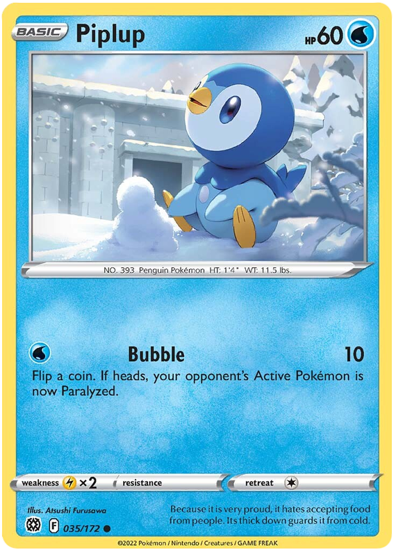 Sword and Shield Brilliant Stars 035  Piplup