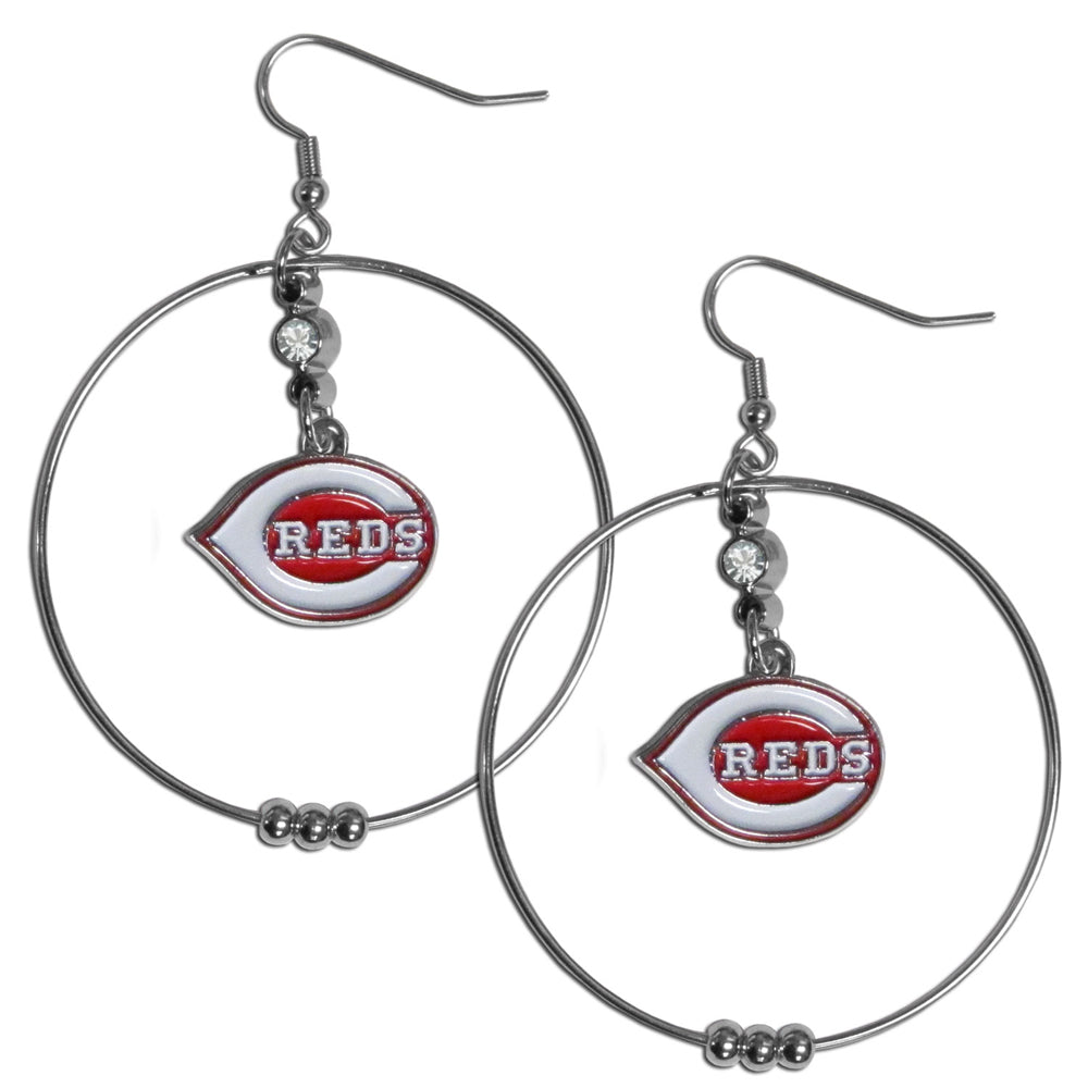 Cincinnati Reds Dangle Hoop Earrings
