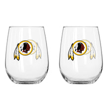 将图片加载到图库查看器，NFL Teams Curved Wine Glass 16 Oz. 2 Pack- Assorted Team &amp; Style Choose your
