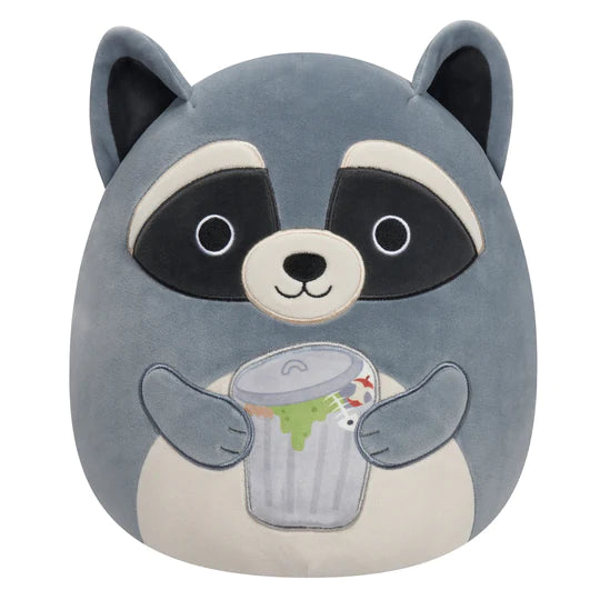 Squishmallows Rocky the Racoon Holding A Garbage Can 12