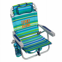 将图片加载到图库查看器，Tommy Bahama Reclining Beach Chair with Insulated Pouch - Set of 2, Aqua Stripes
