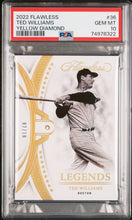 Load image into Gallery viewer, 2022 Flawless Ted Williams Yellow Diamond 2/10 #36 PSA 10 GEM Mint POP 1
