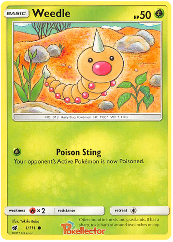 Sun and Moon Crimson Invasion - 001 Weedle