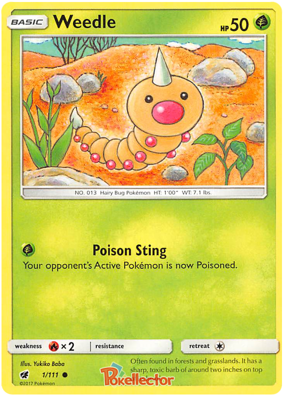 Sun and Moon Crimson Invasion - 001 Weedle