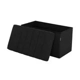 Load image into Gallery viewer, Seville Classics Boucle Foldable Trunk Ottoman (Black) - Open Box
