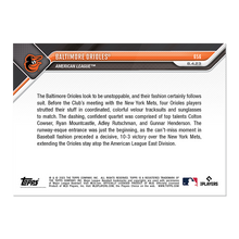 Load image into Gallery viewer, Colton Cowser/Ryan Mountcastle/Adley Rutschman/Gunnar Henderson 2023 MLB TOPPS NOW Card #656 Baltimore Orioles - walk-of-famesports

