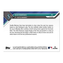 Load image into Gallery viewer, Julio Rodríguez - 2023 MLB TOPPS NOW® Card 813 - walk-of-famesports
