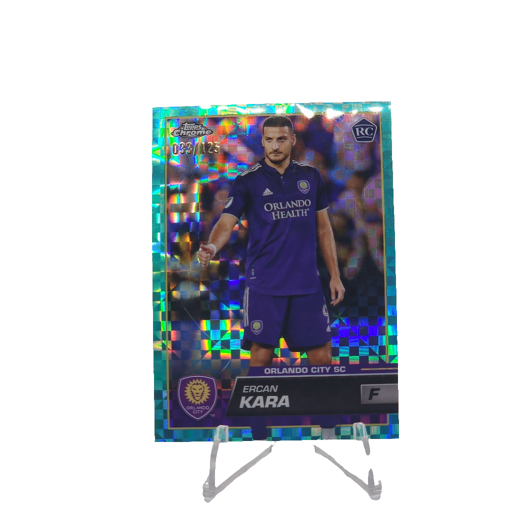 2023 Topps Chrome MLS Aqua X-Fractor #55 Ercan Kara 33/125 - Orlando City SC