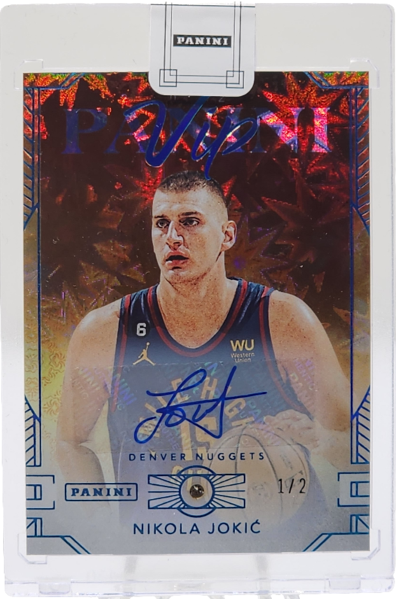 2023 Panini National VIP Autographed 1/2 Nikola Jokic #NJ Denver Nuggets