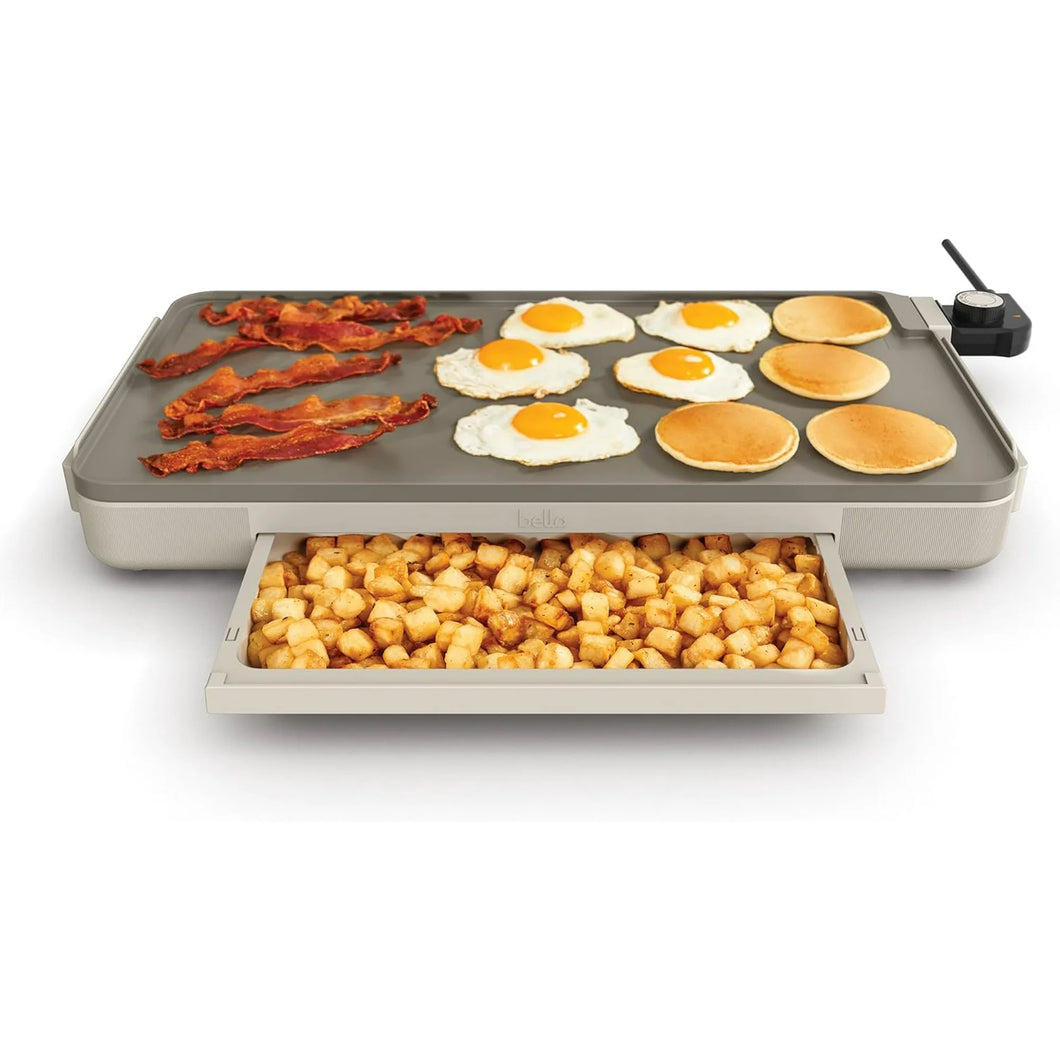 bella XL Ceramic Griddle with Warming Tray