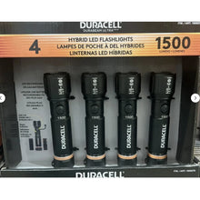 将图片加载到图库查看器，Duracell Hybrid Flashlight, 1500 Lumens, 4 ct
